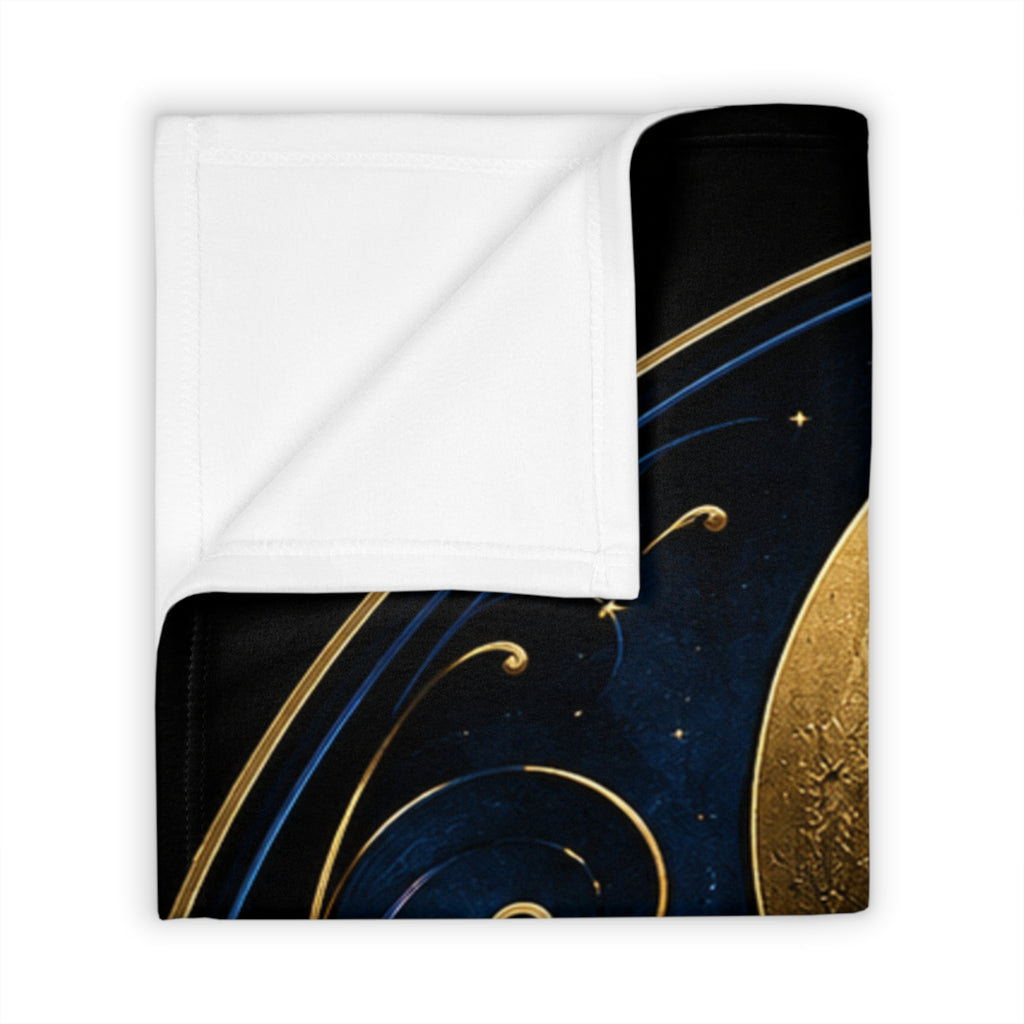 Soul Lens Cinema Throw Blanket — Luna Noir Vintage Film Logo