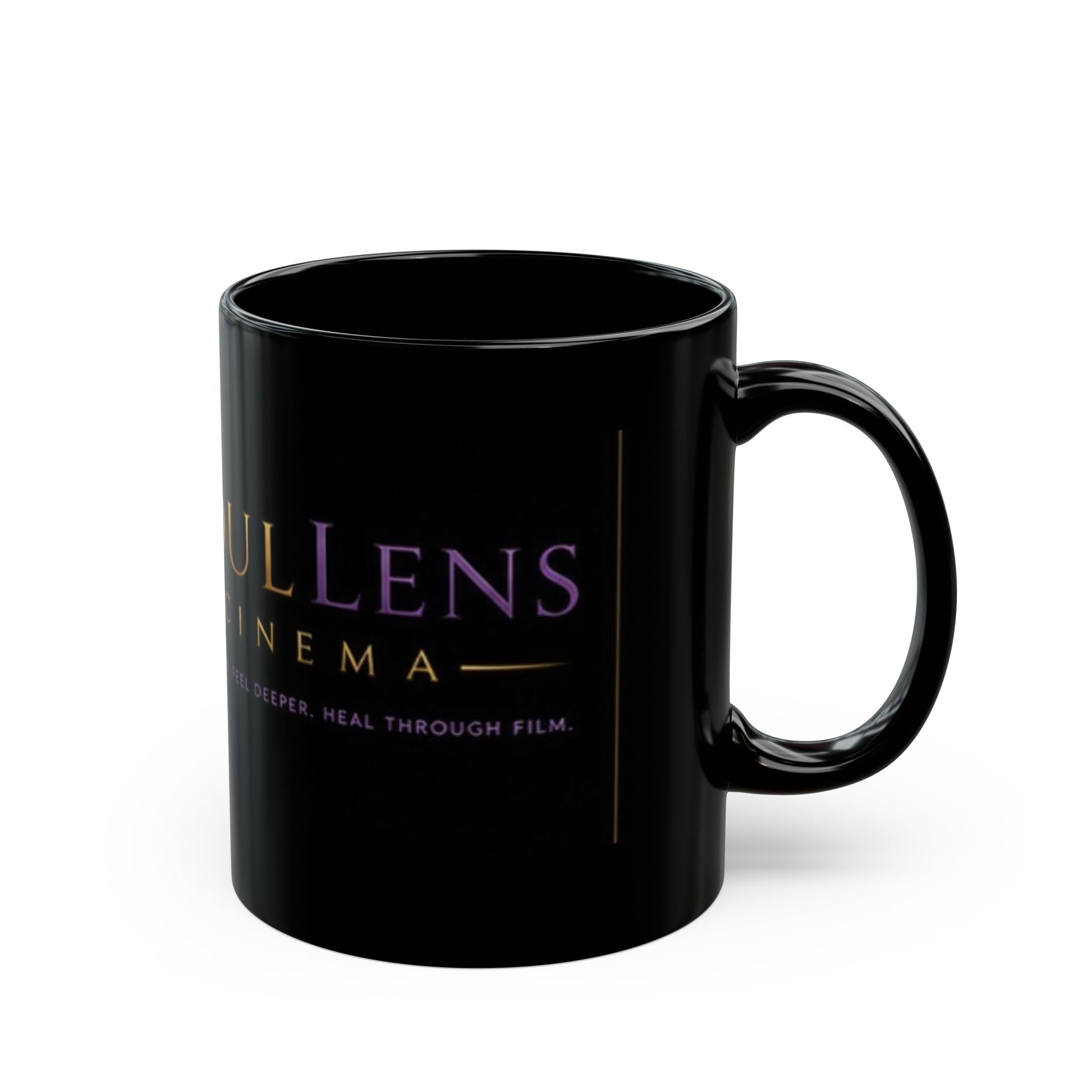 SoulLens Cinema Black Ceramic Mug — Hold the Ritual