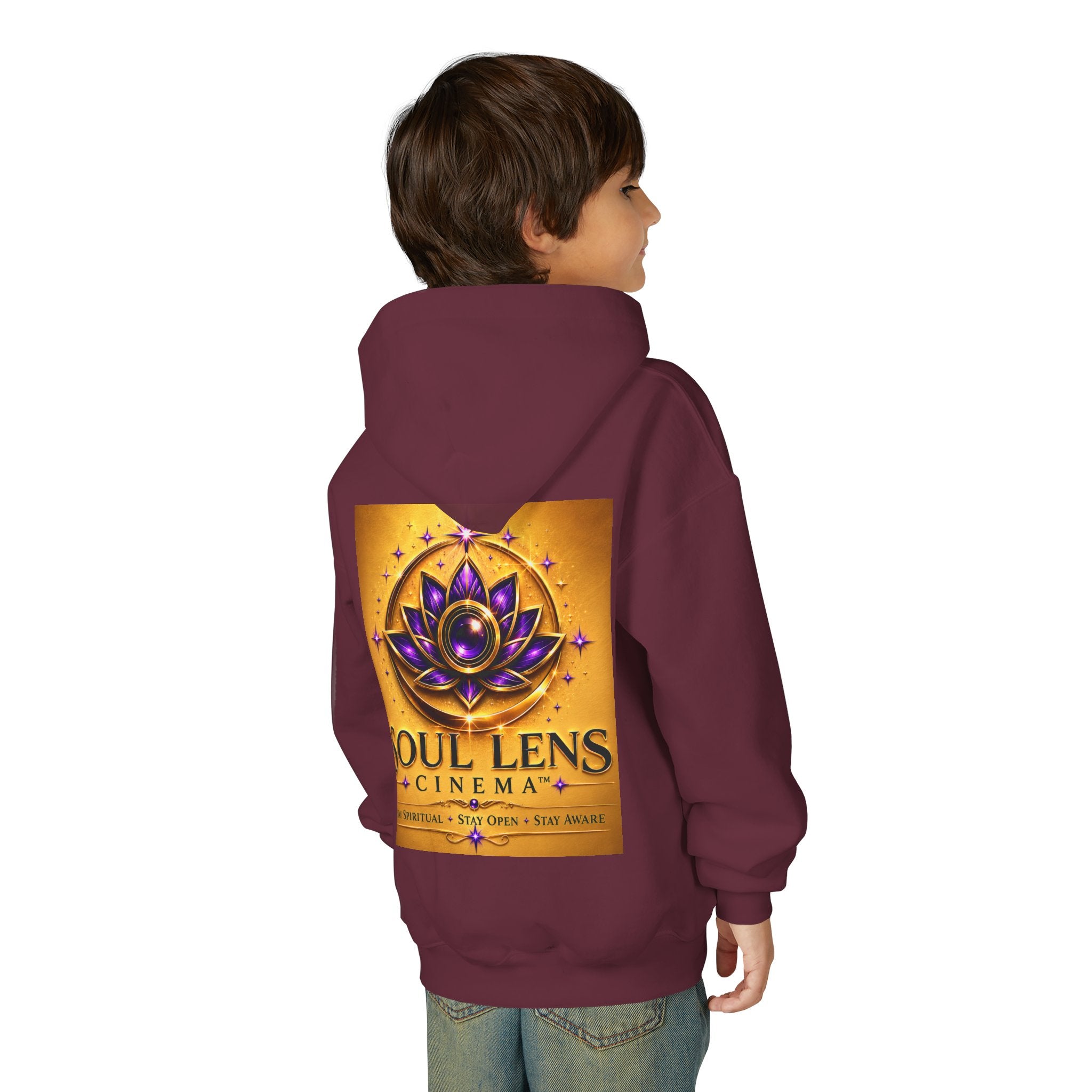 Soul Lens Cinema Youth Hoodie - Spiritual Lotus Logo Pullover