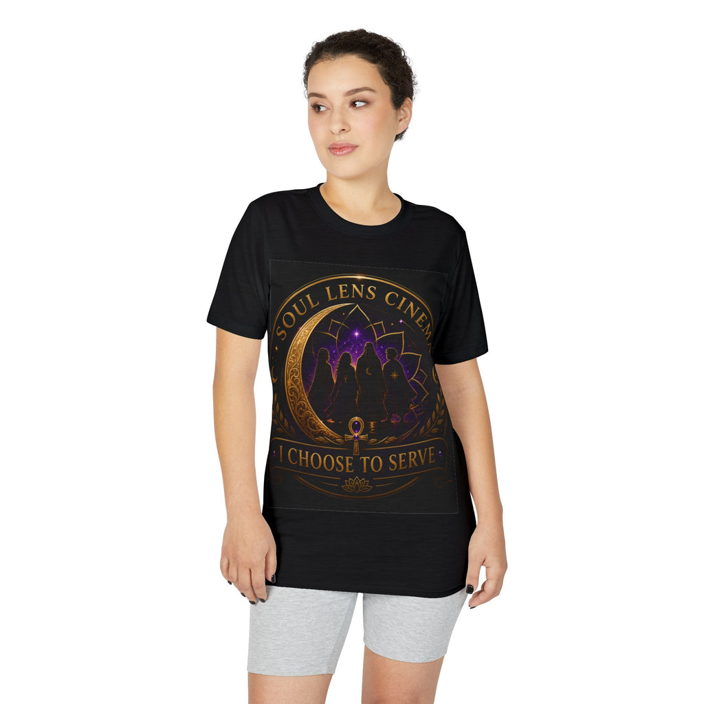 Soul Lens Cinema T-Shirt — "I Choose to Serve" Spiritual Lotus Graphic