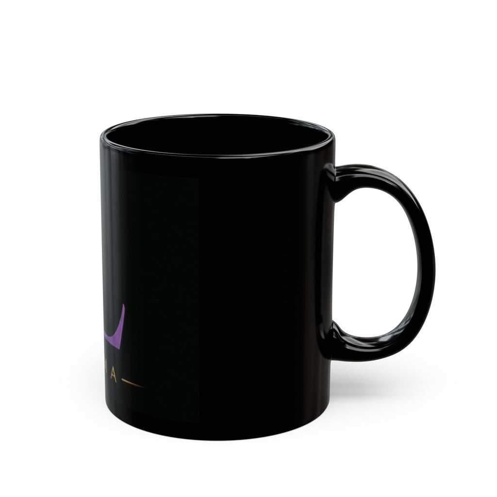 Cinema SL Logo Black Coffee Mug – Gold & Purple Film Reel Design (11oz, 15oz)