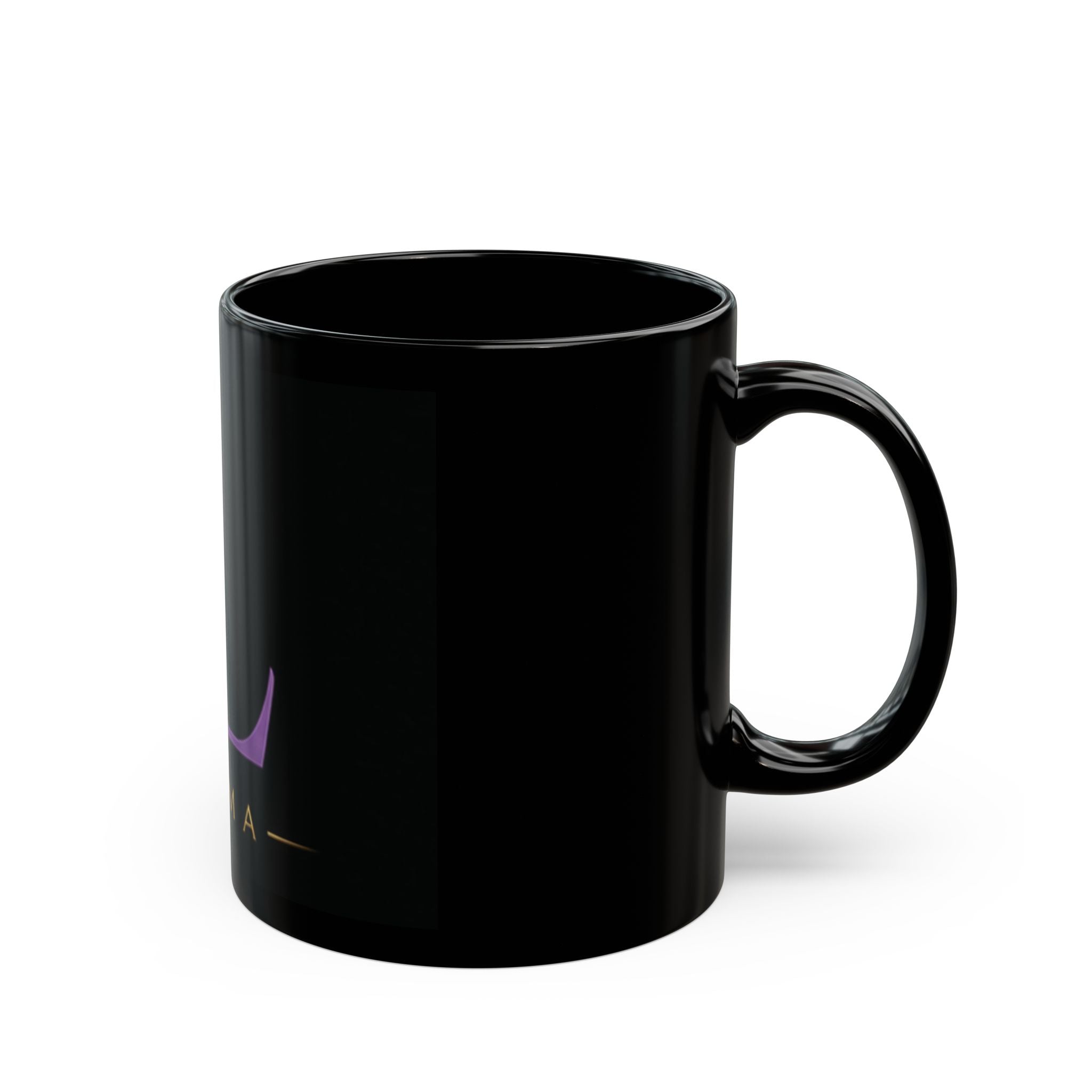 Cinema SL Logo Black Coffee Mug – Gold & Purple Film Reel Design (11oz, 15oz)