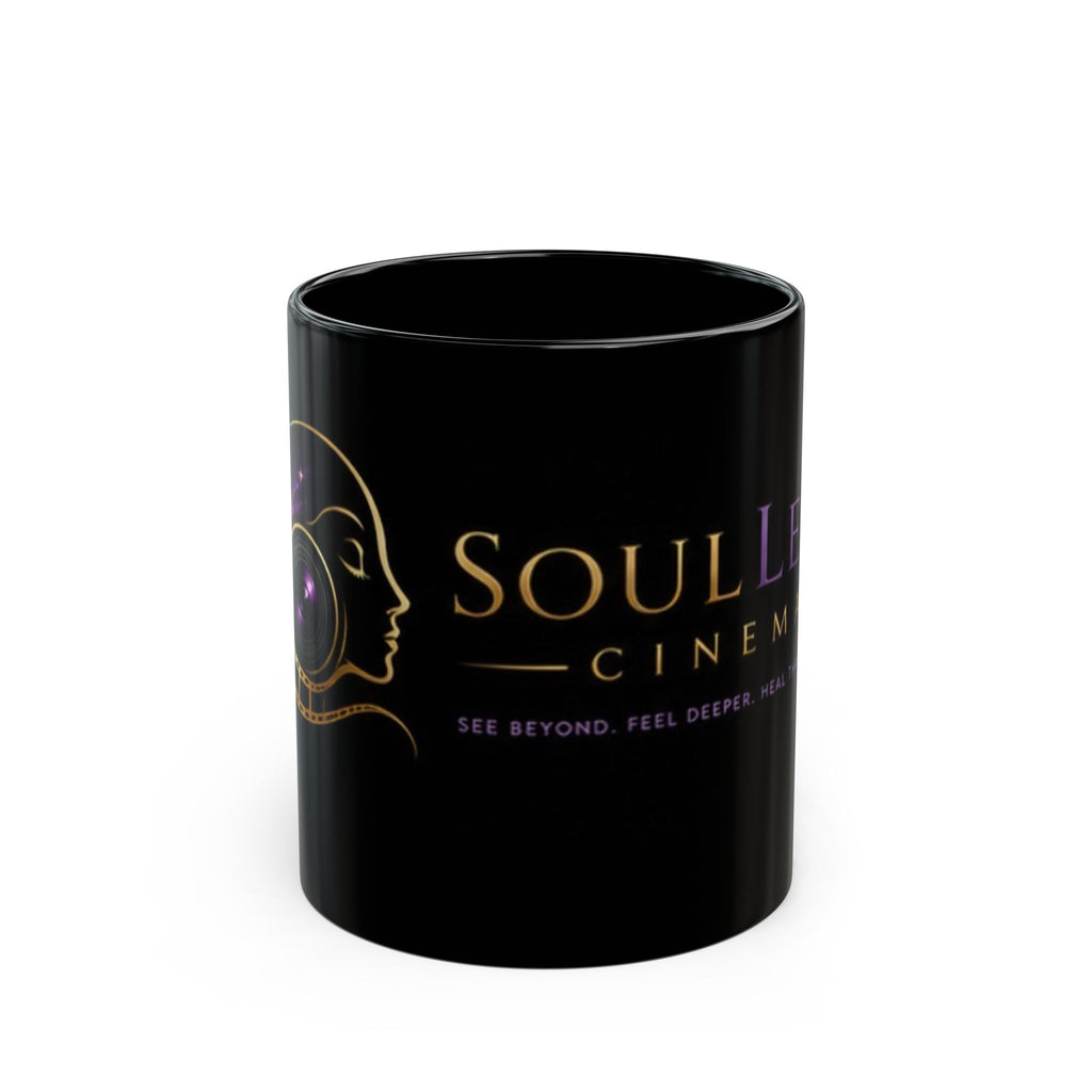 SoulLens Cinema Black Ceramic Mug — Hold the Ritual
