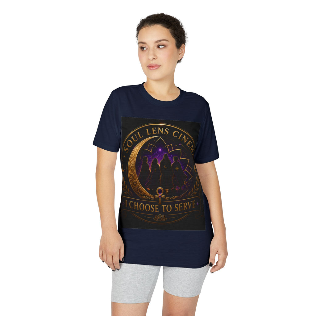 Soul Lens Cinema T-Shirt — "I Choose to Serve" Spiritual Lotus Graphic