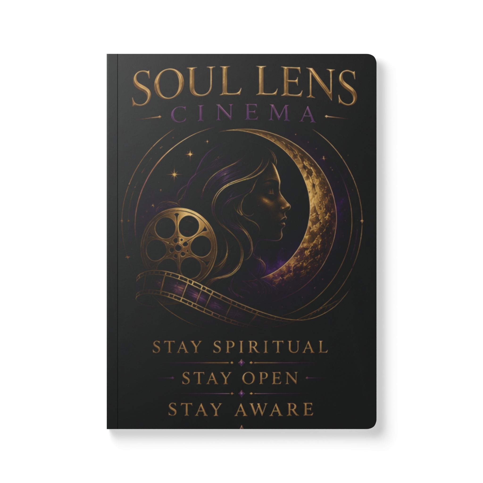 Soul Lens Journal — Spiritual Guided Softcover Notebook (Stay Spiritual • Stay Open • Stay Aware)