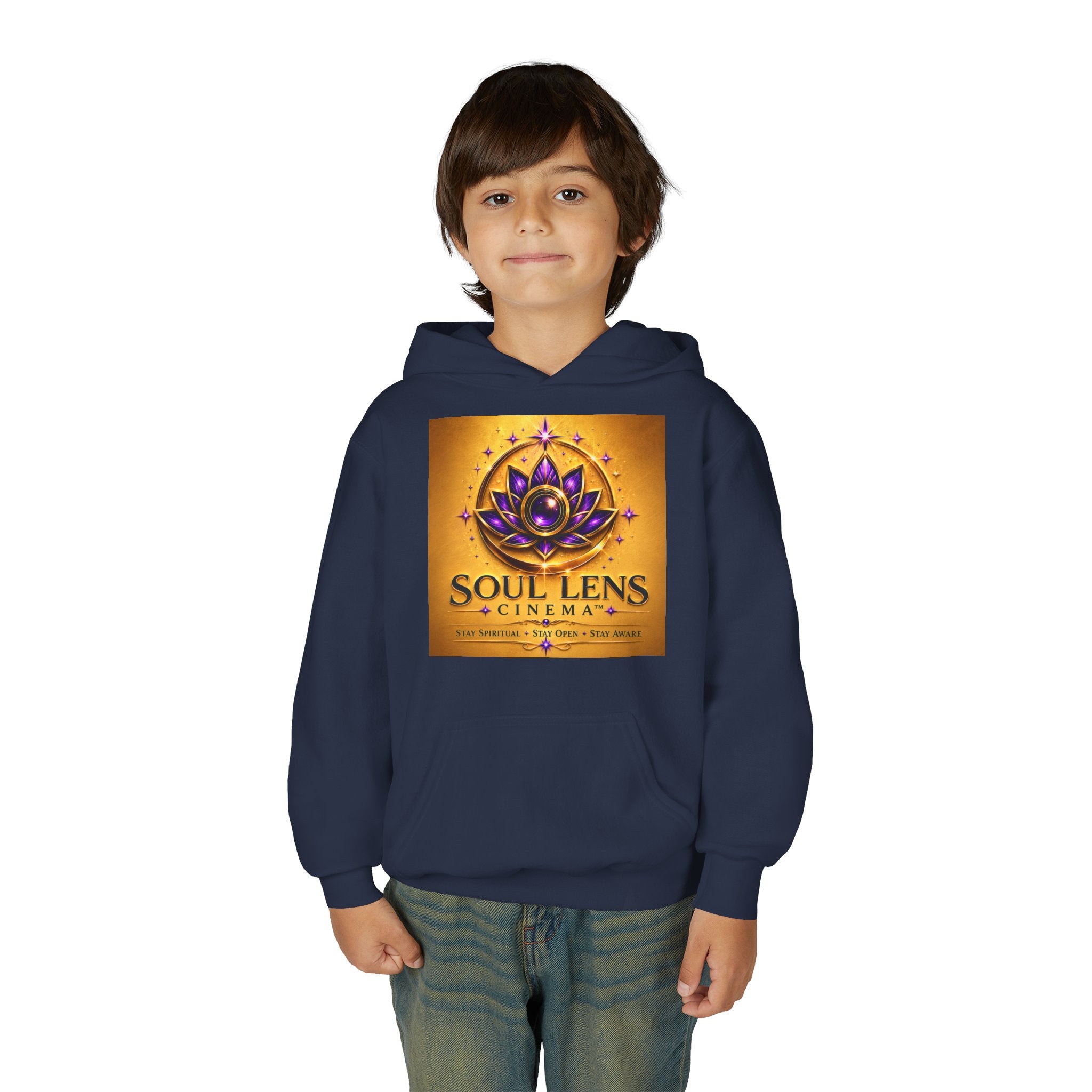 Soul Lens Cinema Youth Hoodie - Spiritual Lotus Logo Pullover