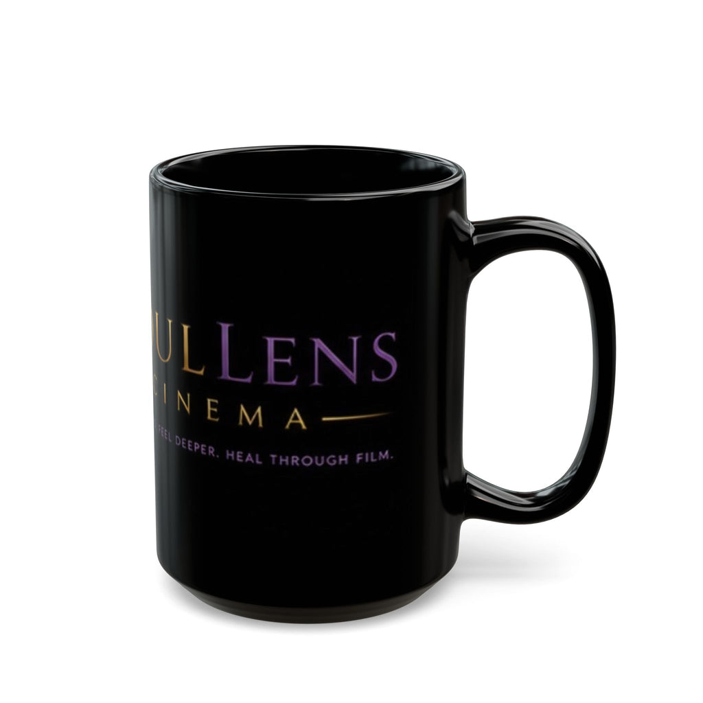 SoulLens Cinema Black Mug — "See Beyond, Feel Deeper" 11/15oz