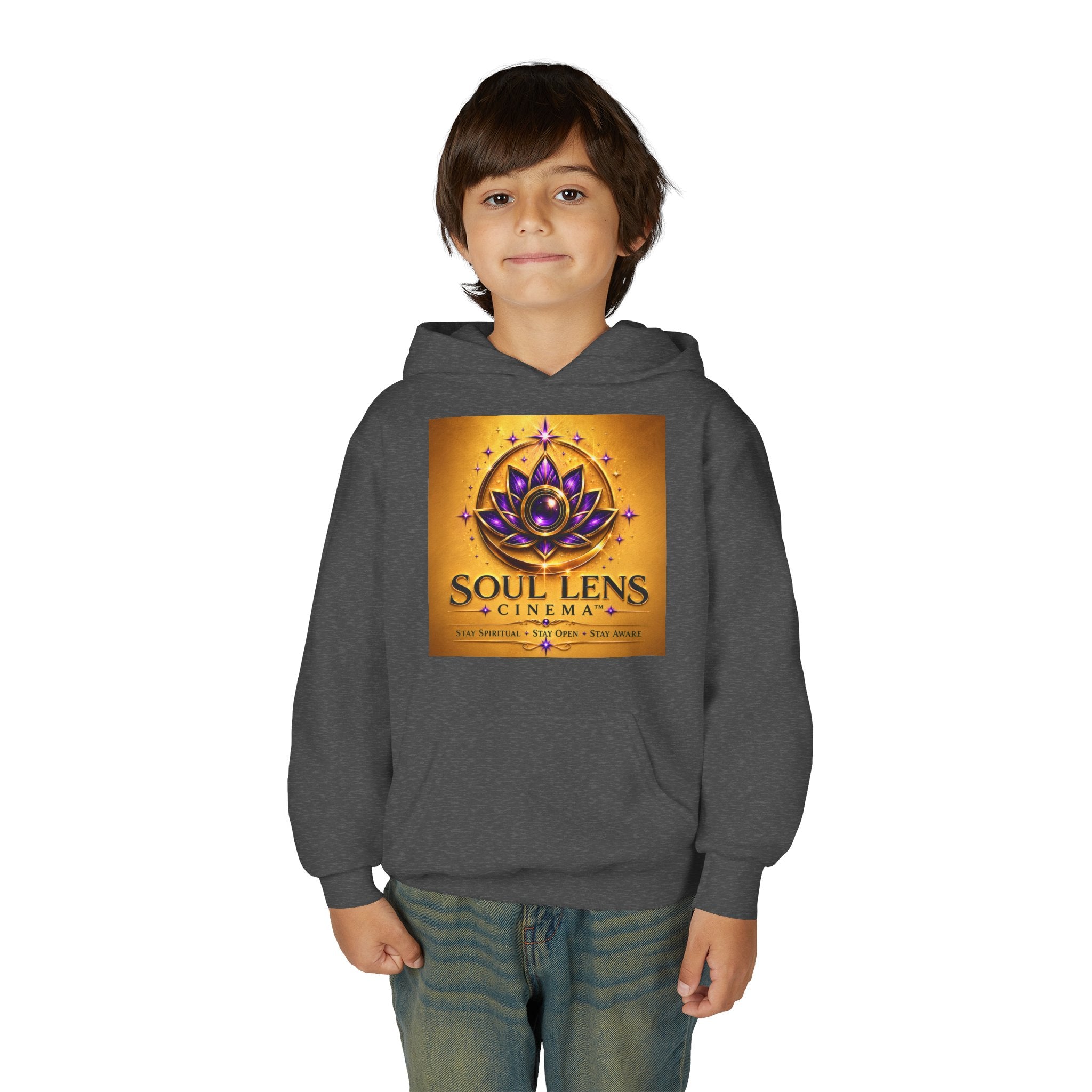 Soul Lens Cinema Youth Hoodie - Spiritual Lotus Logo Pullover
