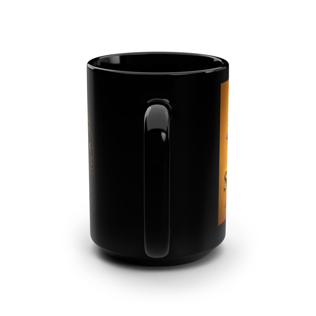 Soul Lens Cinema Black 15oz Mug — "I Choose to Serve" Mystic Lotus Coffee Cup