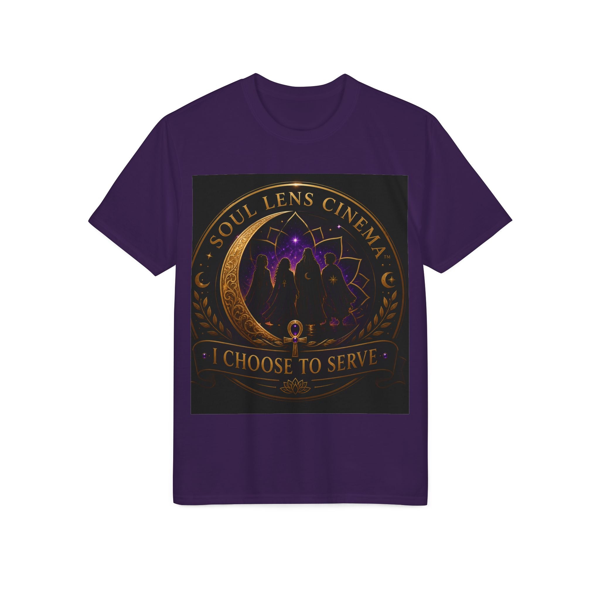 Soul Lens Cinema T-Shirt — "I Choose to Serve" Spiritual Lotus Graphic